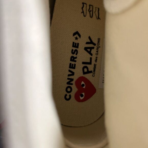 Converse Chuck Taylor All-Star 70 Hi CDG PLAY White Red Mens Sz 10 Womens Sz 12 - Picture 6 of 10